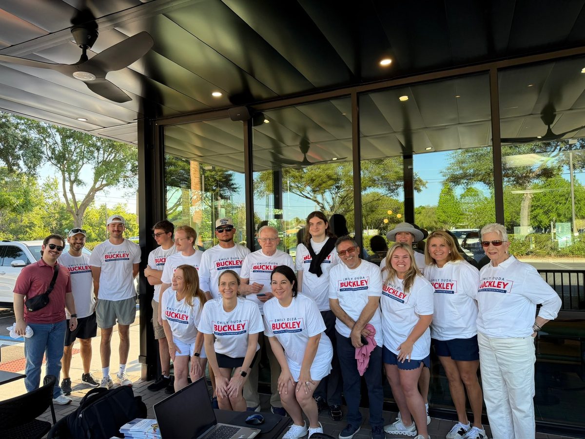 Emily Duda Buckley campaign volunteers group photo