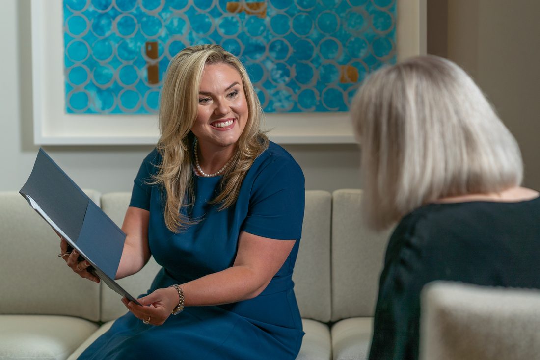 Emily Duda Buckley meeting with a constituent