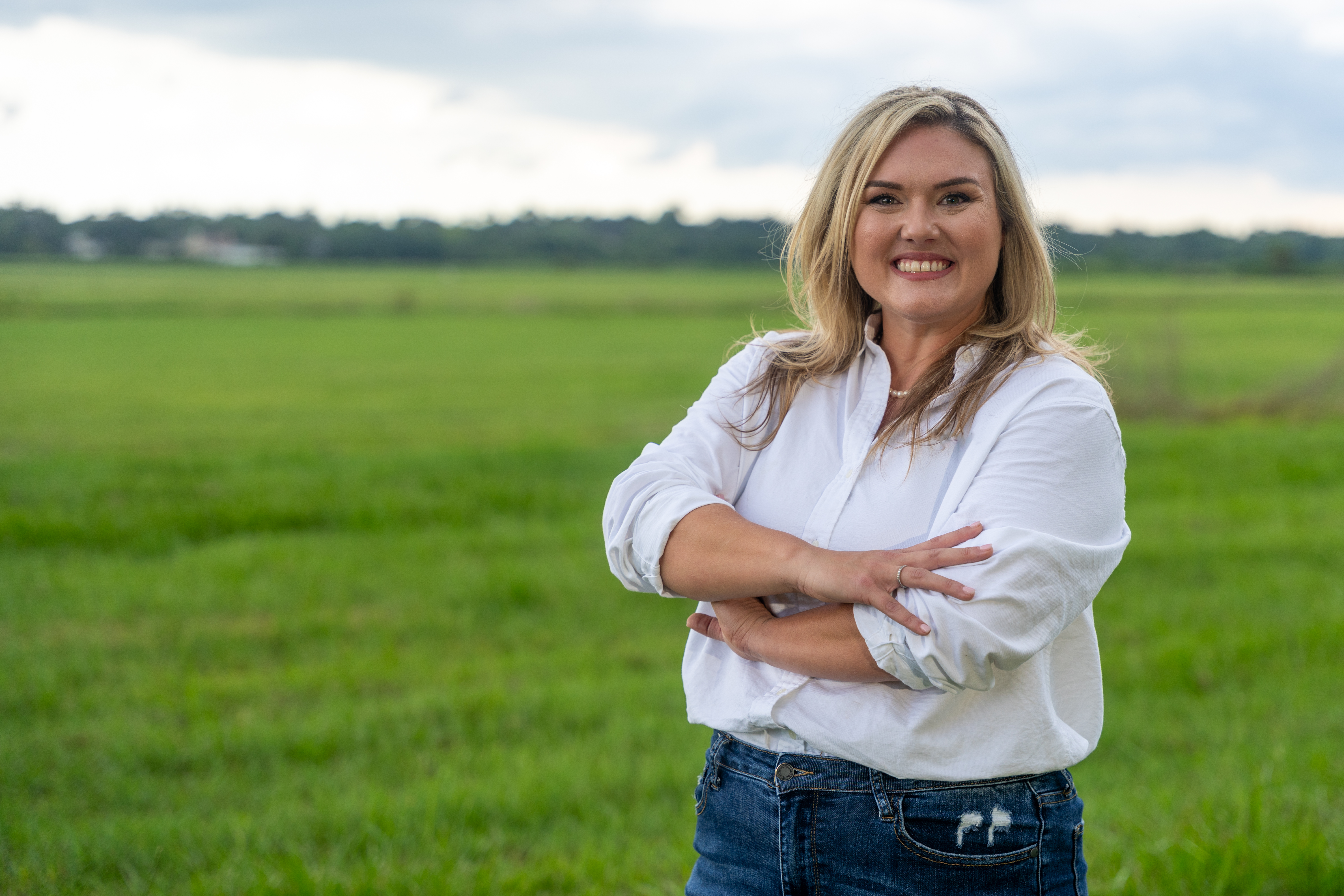 Emily Duda Buckley in a Central Florida field